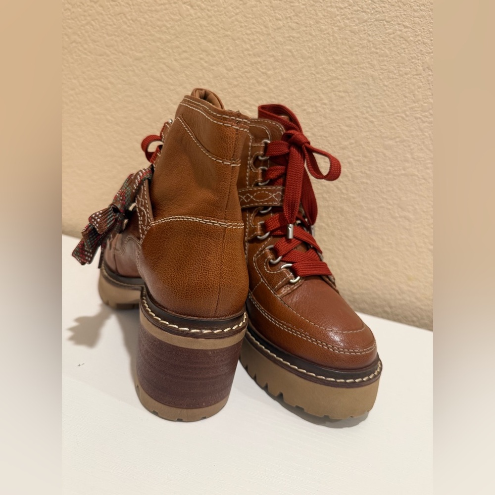 Free People Jasper Hiker Ankle Boots Women's utility Vintage Tan Leather 6,5 - Picture 9 of 13